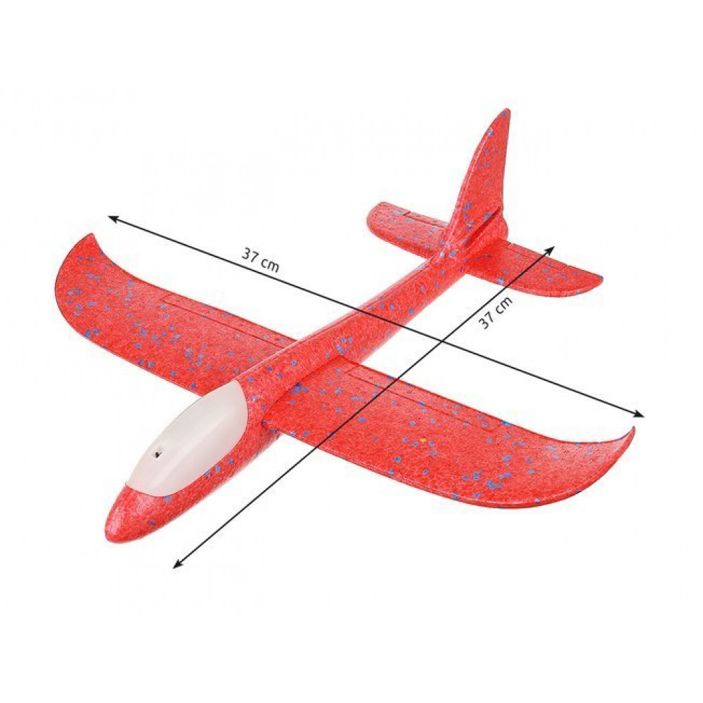 Styroporflieger Kinder Flugzeug Spielzeug Gleiter werfen Farbe rot Flugmodi 