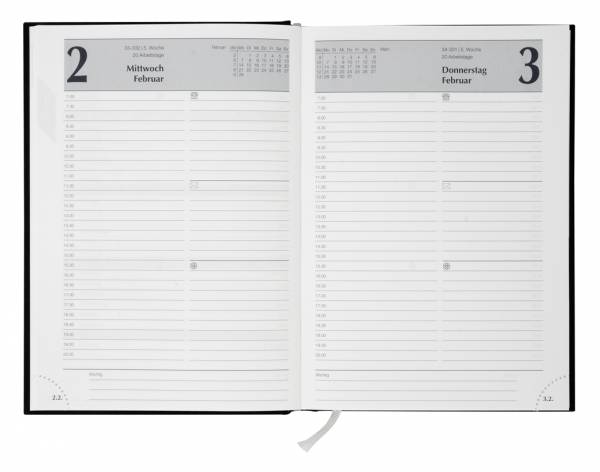 Wochenplaner Buchkalender 2022 Chefplaner Kalender 1 Tag pro Seite Blau