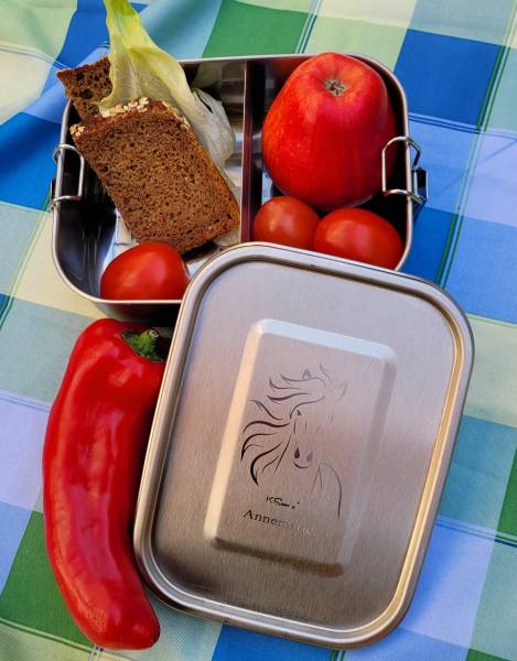 Brotdose Edelstahl Vespadose Lunchbox Personalisierter Name Vesperbox 800ml mit Persönlicher Namensgravierung