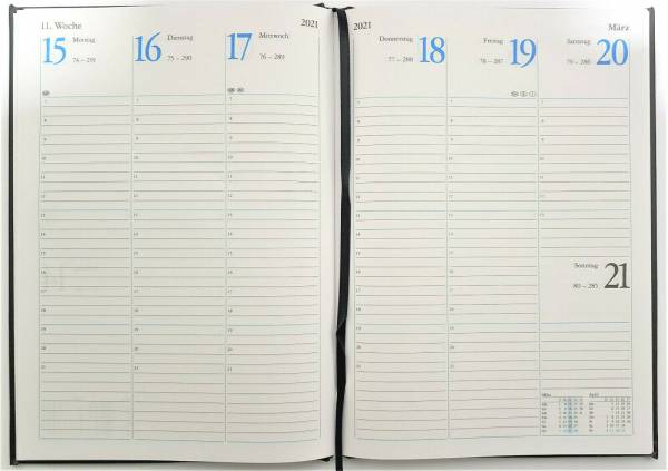 Wochenplaner Buchkalender Chefplaner 2023 17,2x24cm Kalender Wochenansicht Stylex